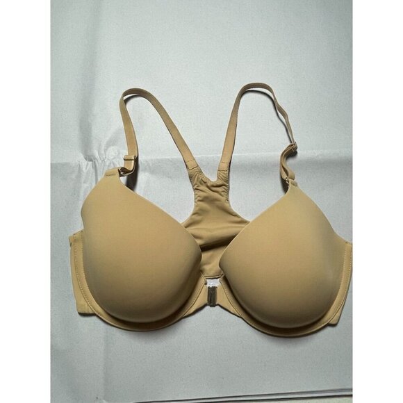 SOMA Nude Tan Memorable FULL COVERAGE Lace Trim Bra Size 34D - Picture 12 of 13
